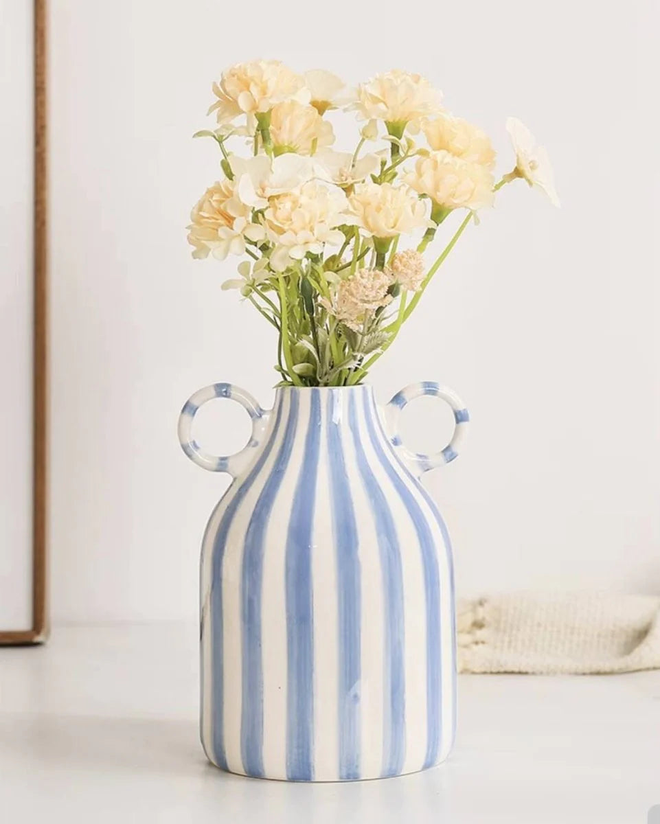 Hand-Painted Whimsical Quirky Cute Dual-Handle Vases
