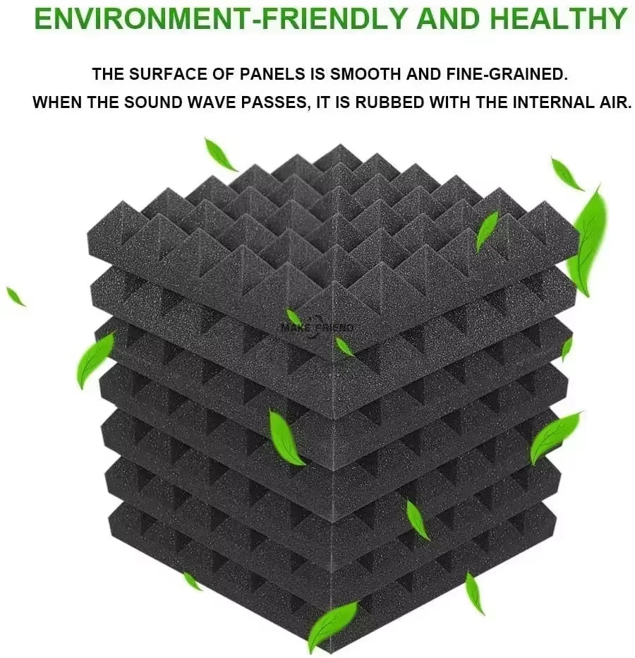 12/24Pack 30X30X5Cm Pyramid Acoustic Foam Sound Proof Absorption Insulation Treatment Panel Soundproofing Pad Wall Panels