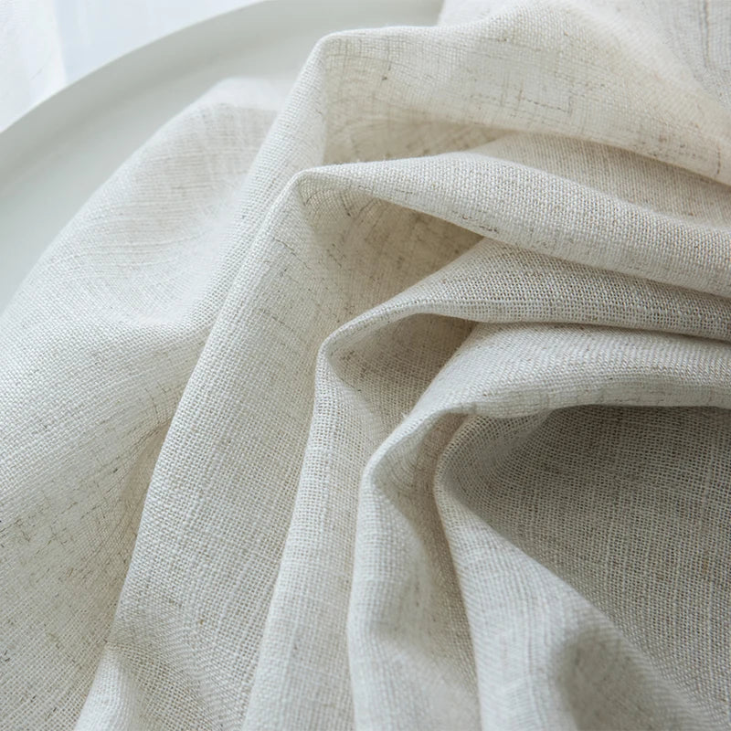 Modern Japanese Style Linen Curtain Thicken Sheer Curtains Contracted Bedroom Wave Window Balcony Tulle Shading Window Screen