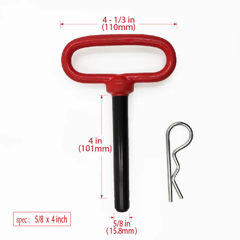 Trailer Tow Hitch Lock Pin with Rubber-Coated Handle, Red Head Hitch Pin,