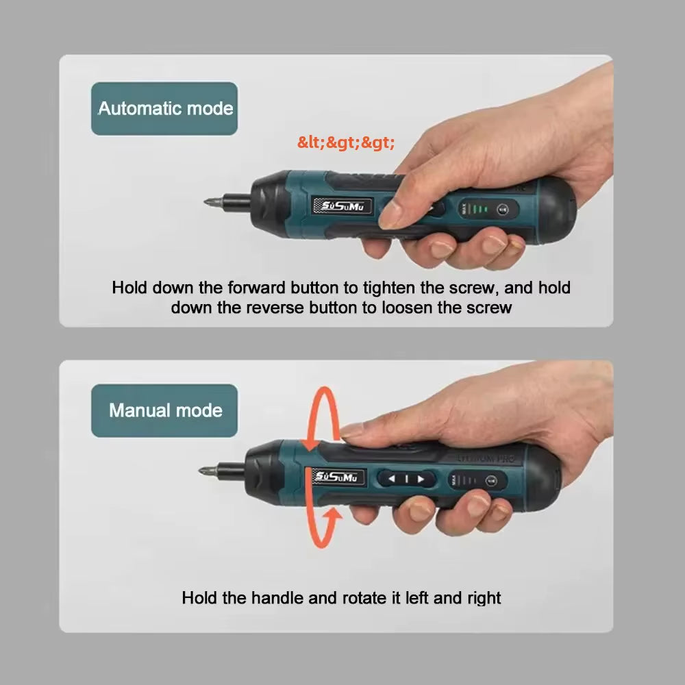 Mini Electric Screwdriver Set USB Rechargeable 1300Mah Adjustment Power Dril Multi-Function Disassembly Torque Repair Tools Kit