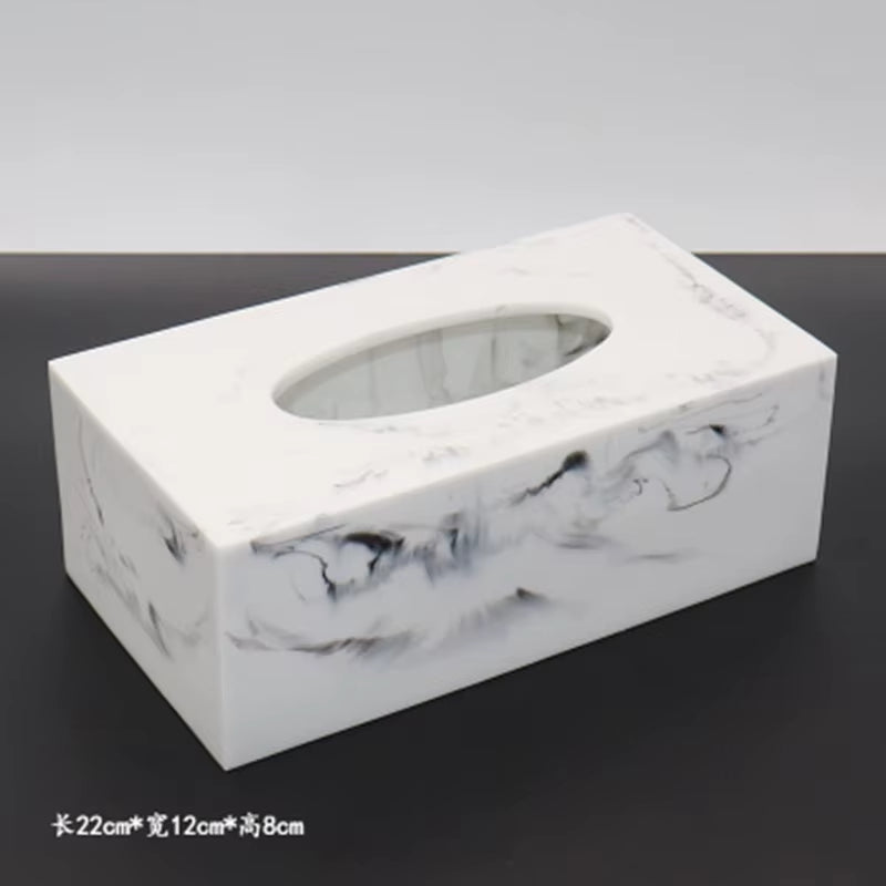 Imitation Marble Luxury Resin Bathroom Accessories Set Cotton Swab Box Storage Tray Toothpick Box Pumping Paper Box Toothbrush