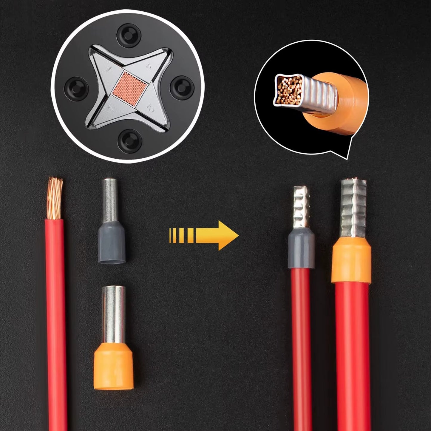 Crimping Pliers Kit Tubular Terminal Hsc8 6-4A Crimper Wire Mini Ferrule Crimper Hand Tools Household Electrical Kit Pliers Set