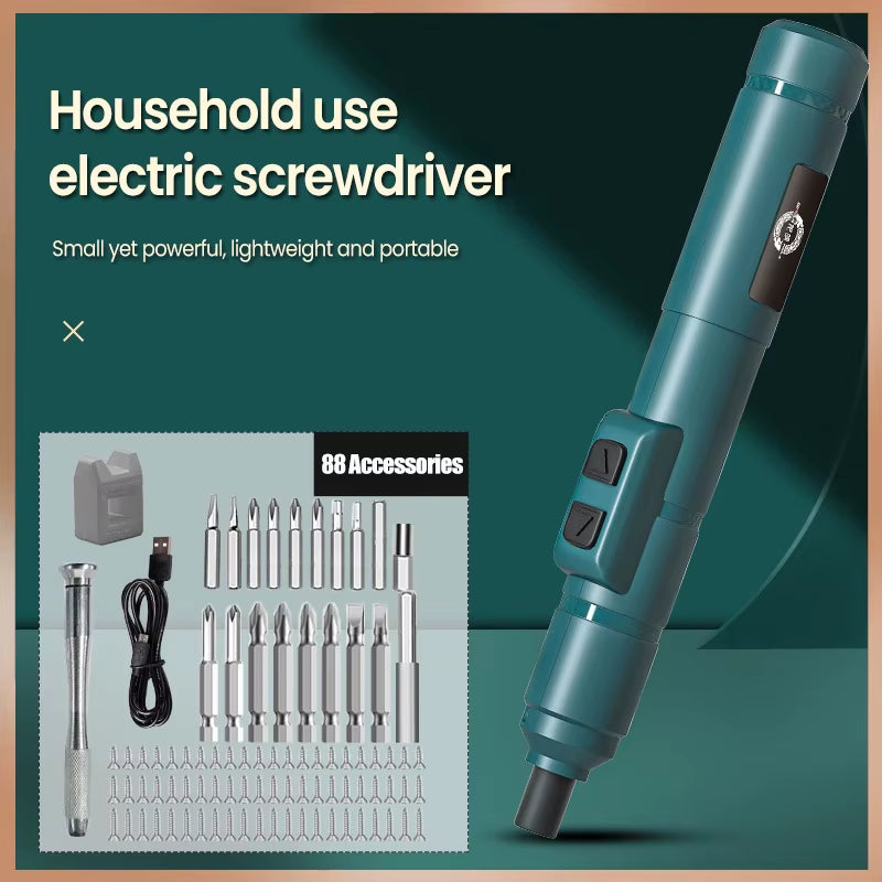 Mini Electric Screwdriver Set USB Rechargeable 1300Mah Adjustment Power Dril Multi-Function Disassembly Torque Repair Tools Kit
