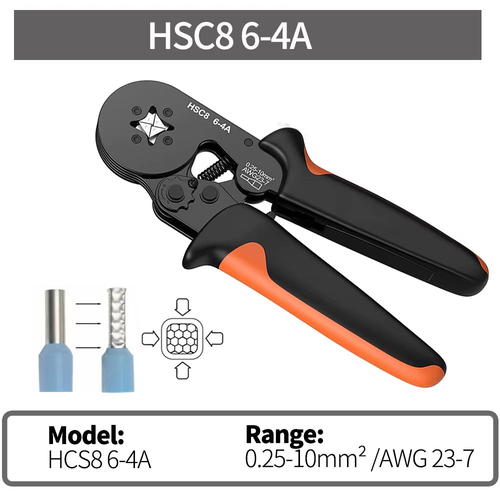 Crimping Pliers Kit Tubular Terminal Hsc8 6-4A Crimper Wire Mini Ferrule Crimper Hand Tools Household Electrical Kit Pliers Set