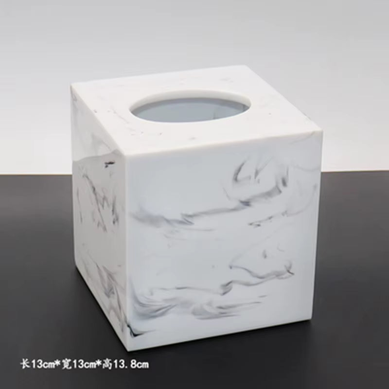 Imitation Marble Luxury Resin Bathroom Accessories Set Cotton Swab Box Storage Tray Toothpick Box Pumping Paper Box Toothbrush