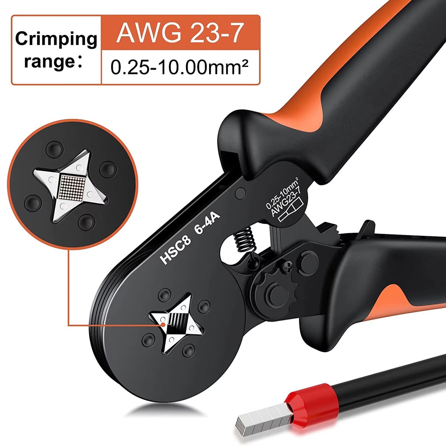 Crimping Pliers Kit Tubular Terminal Hsc8 6-4A Crimper Wire Mini Ferrule Crimper Hand Tools Household Electrical Kit Pliers Set