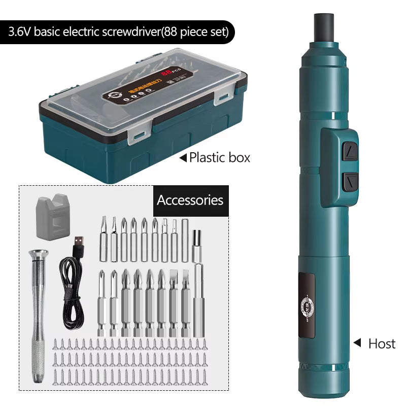 Mini Electric Screwdriver Set USB Rechargeable 1300Mah Adjustment Power Dril Multi-Function Disassembly Torque Repair Tools Kit