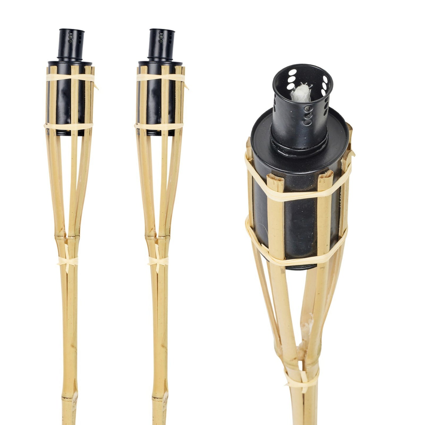 2Ft 1/2/4 or 6 Bamboo Torch Lantern Garden Oil Paraffin Outdoor Lighting Burner