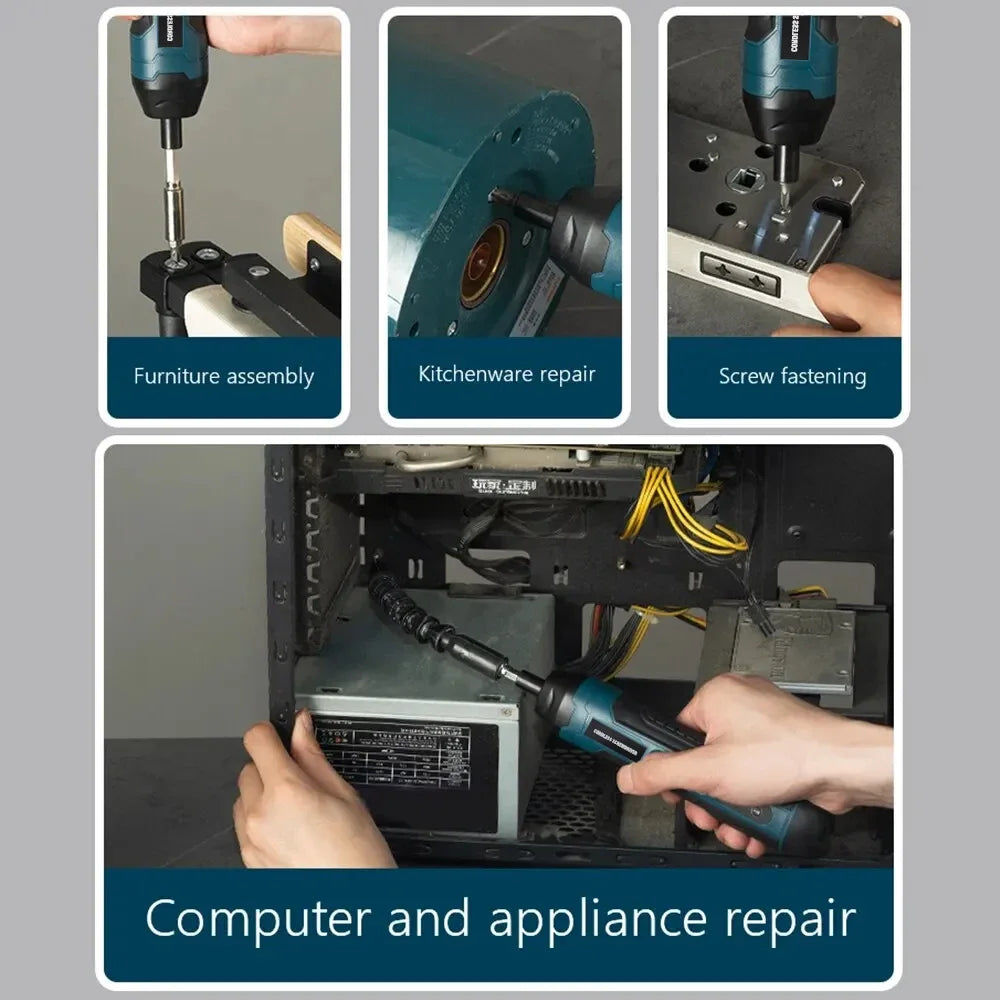 Mini Electric Screwdriver Set USB Rechargeable 1300Mah Adjustment Power Dril Multi-Function Disassembly Torque Repair Tools Kit