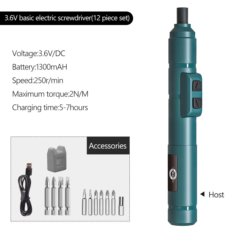 Mini Electric Screwdriver Set USB Rechargeable 1300Mah Adjustment Power Dril Multi-Function Disassembly Torque Repair Tools Kit