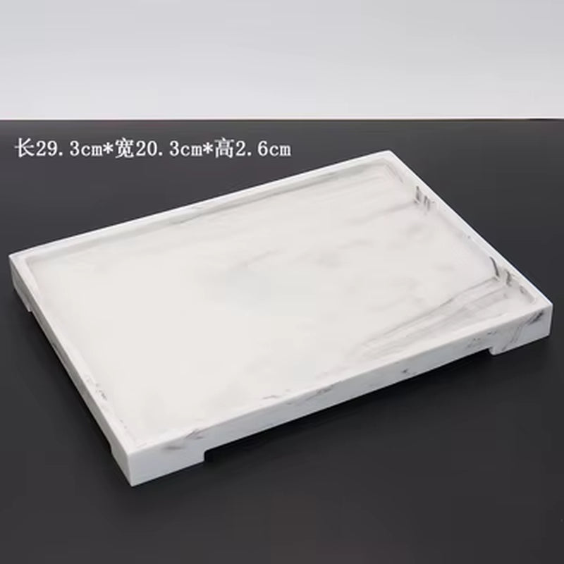 Imitation Marble Luxury Resin Bathroom Accessories Set Cotton Swab Box Storage Tray Toothpick Box Pumping Paper Box Toothbrush