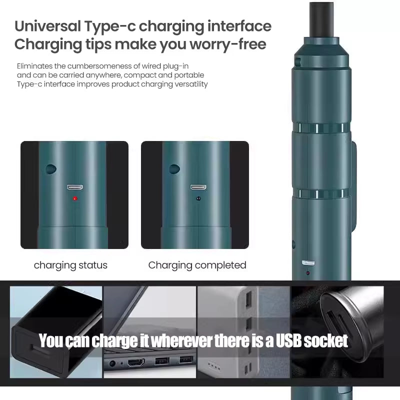 Mini Electric Screwdriver Set USB Rechargeable 1300Mah Adjustment Power Dril Multi-Function Disassembly Torque Repair Tools Kit