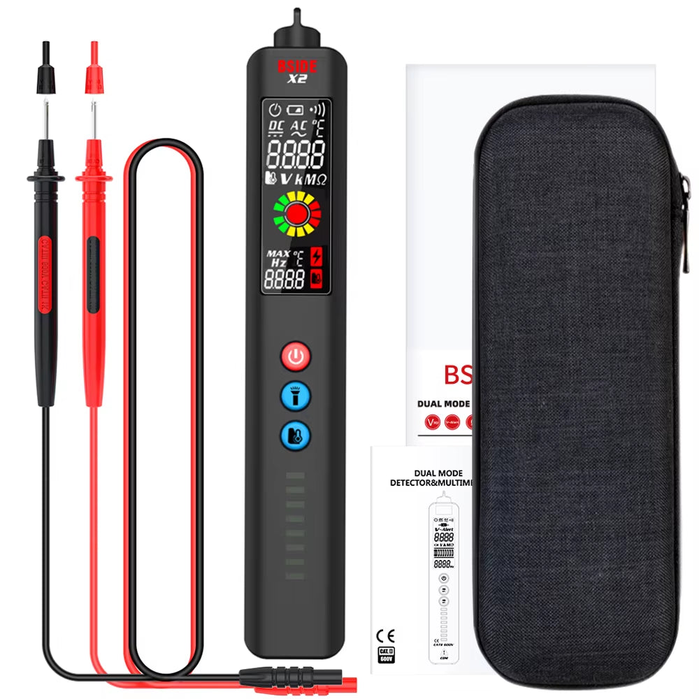 X1 Voltage Detector LCD 3-Line Display NCV Adjustable Sensitivity Dual Range AC Voltage Sensor Voltage Tester
