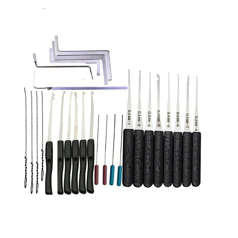 Locksmith Lock Pick Set Stainless Steel Double Row Tension Removal Hooks Lock Picks Tools Lockpick