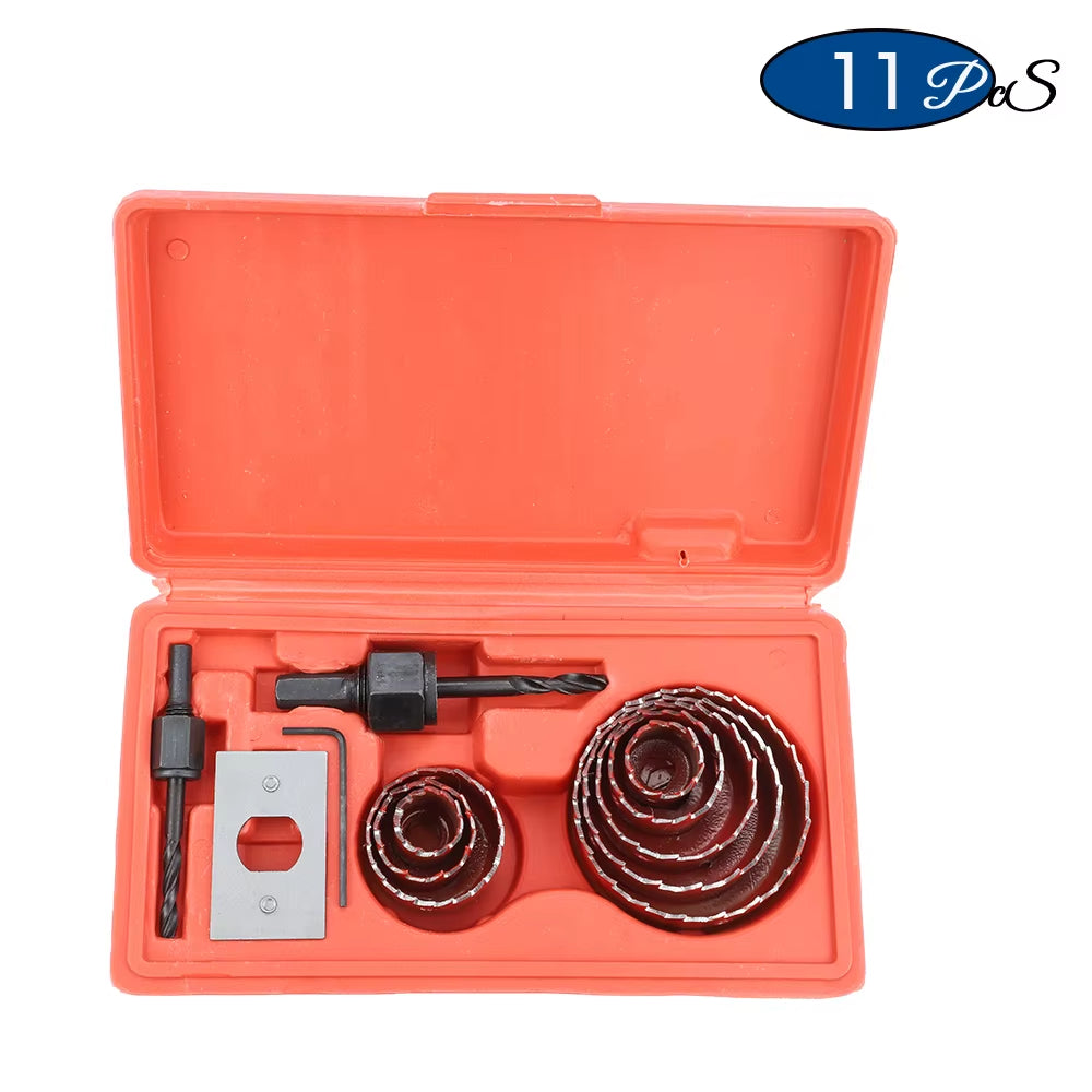 8/11/16Pcs Hole Saw Kit #50 Steel 19-127Mm Hole Cutter Drill Bit Tool Hole Saw Set for Wood Plastic Wood Cutter