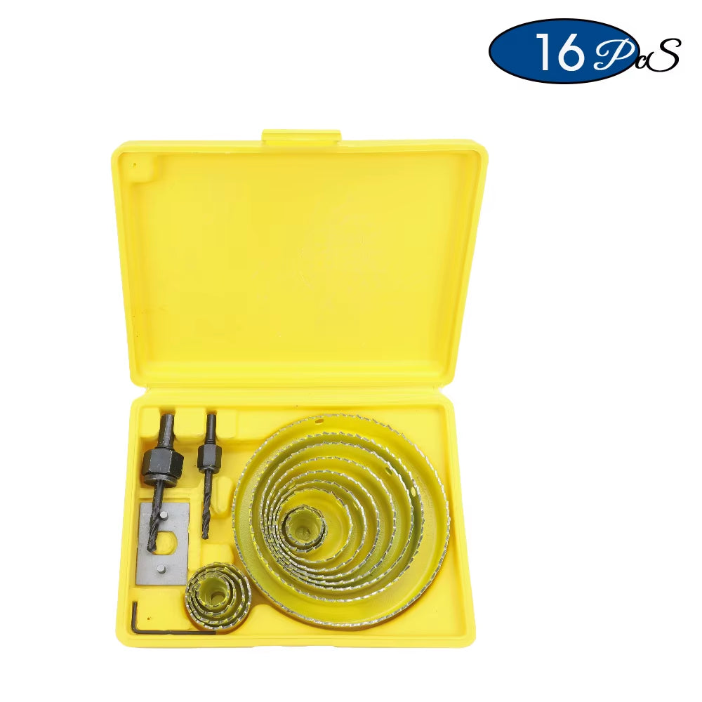 8/11/16Pcs Hole Saw Kit #50 Steel 19-127Mm Hole Cutter Drill Bit Tool Hole Saw Set for Wood Plastic Wood Cutter