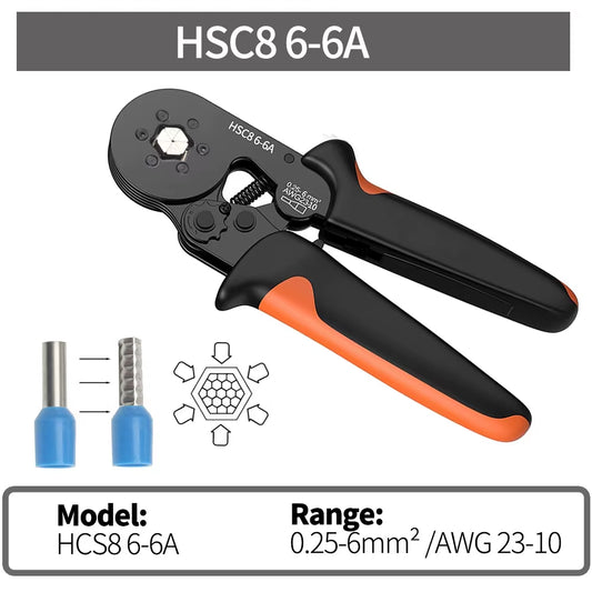 Crimping Pliers Kit Tubular Terminal Hsc8 6-4A Crimper Wire Mini Ferrule Crimper Hand Tools Household Electrical Kit Pliers Set
