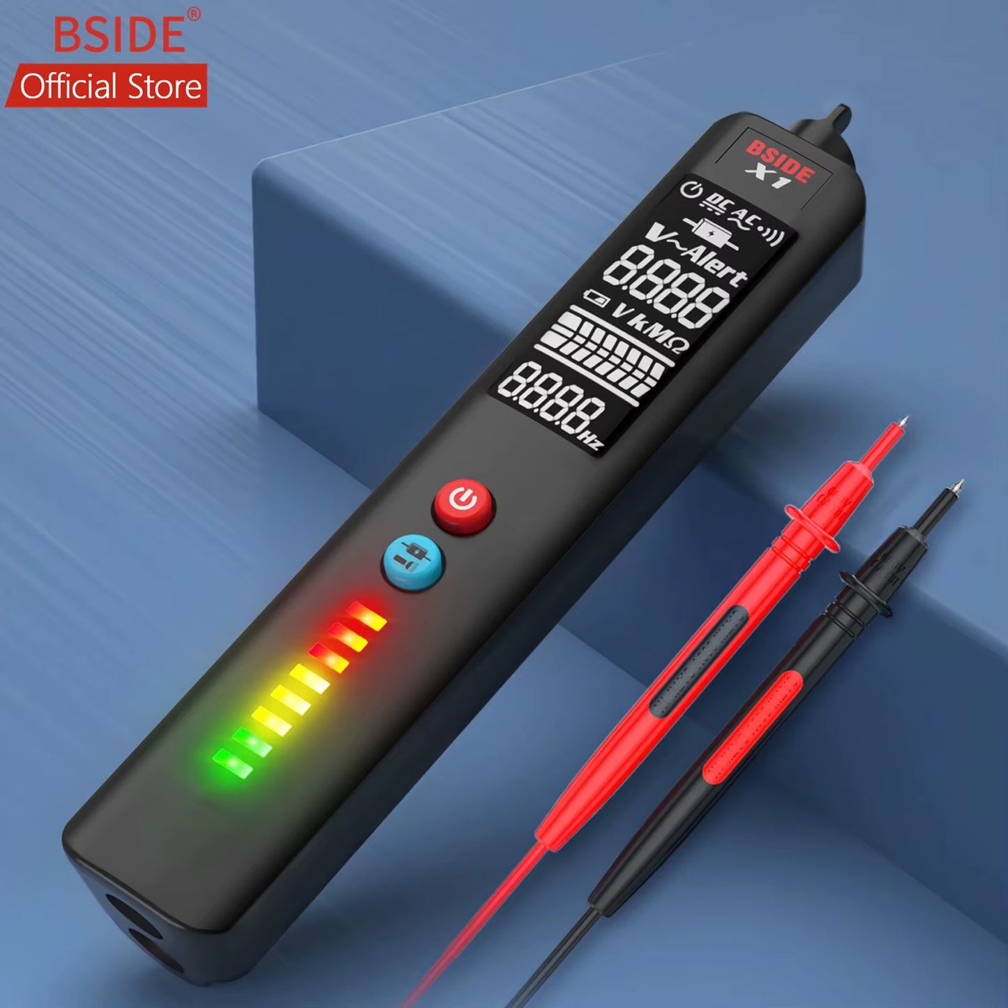 X1 Voltage Detector LCD 3-Line Display NCV Adjustable Sensitivity Dual Range AC Voltage Sensor Voltage Tester