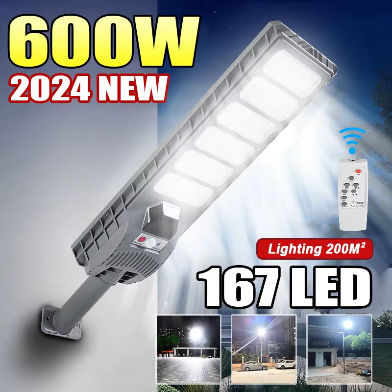600W Powerful Solar Outdoor Lights 20000LM Outdoor Solar Lamp of Motion Sensor Waterproof IP65 Solar Garden Light Street Yard La