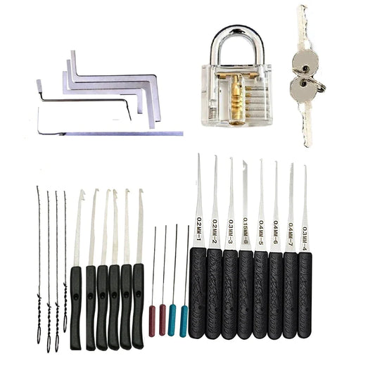 Locksmith Lock Pick Set Stainless Steel Double Row Tension Removal Hooks Lock Picks Tools Lockpick