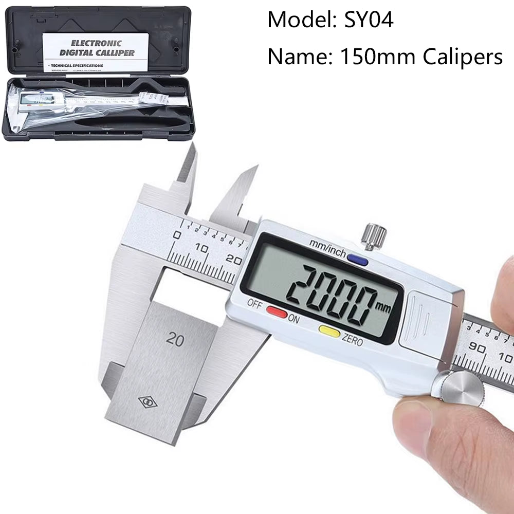 4/6-Inch 100/150Mm Big Screen Digital Calipers Stainless Steel Electronic Vernier Caliper Metal Micrometer Measuring Tools