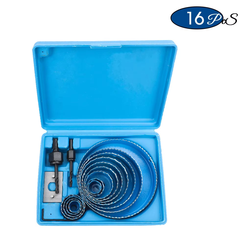 8/11/16Pcs Hole Saw Kit #50 Steel 19-127Mm Hole Cutter Drill Bit Tool Hole Saw Set for Wood Plastic Wood Cutter