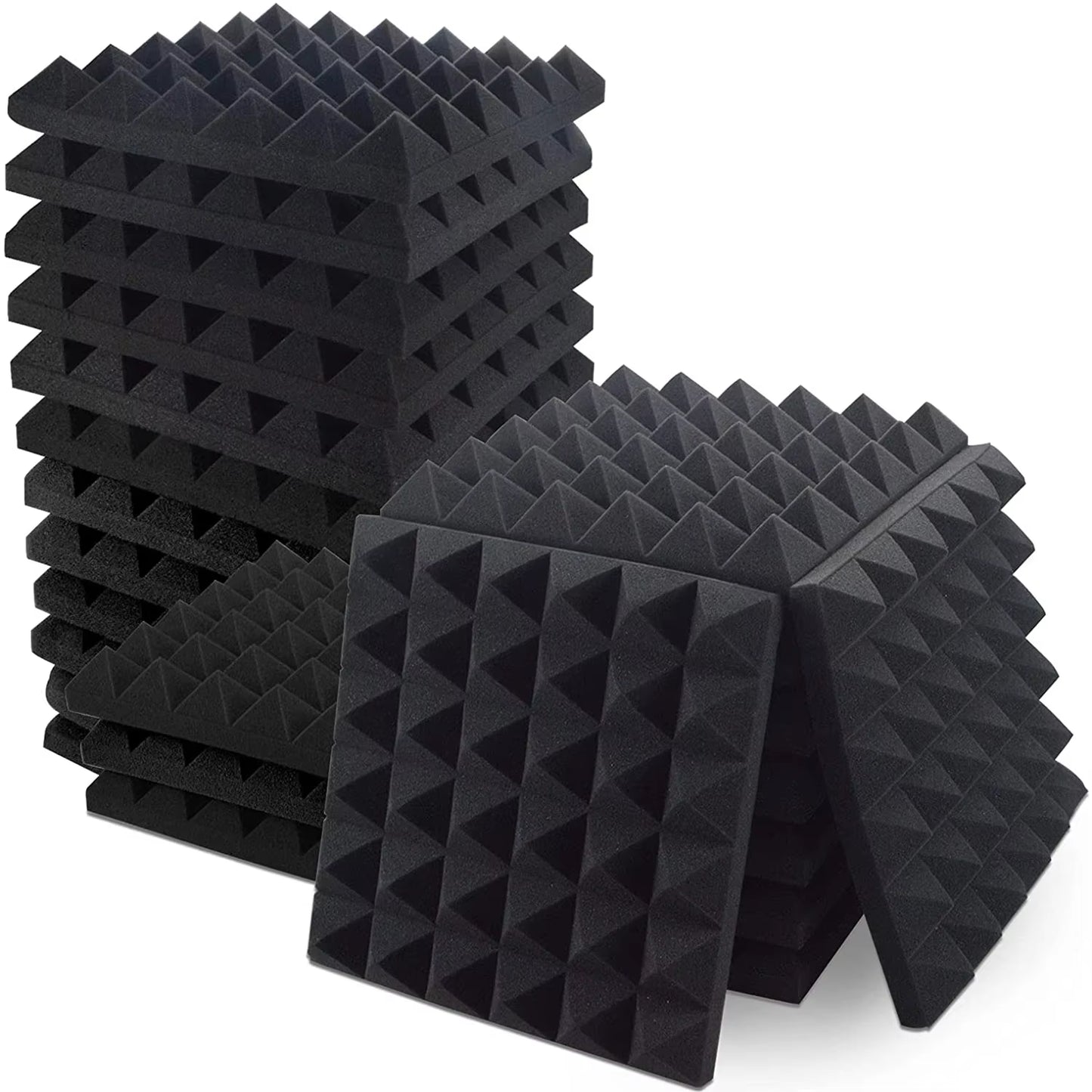 12/24Pack 30X30X5Cm Pyramid Acoustic Foam Sound Proof Absorption Insulation Treatment Panel Soundproofing Pad Wall Panels