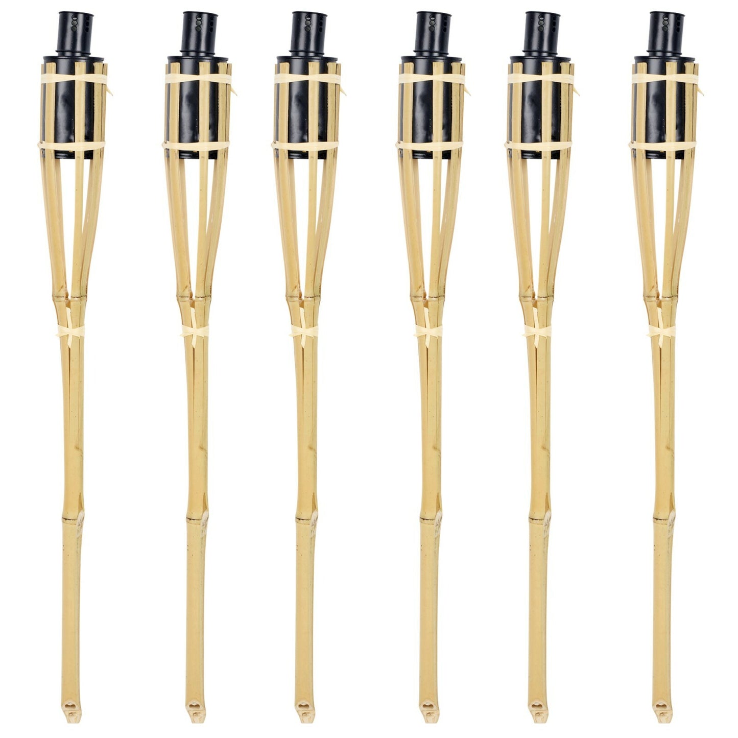 2Ft 1/2/4 or 6 Bamboo Torch Lantern Garden Oil Paraffin Outdoor Lighting Burner