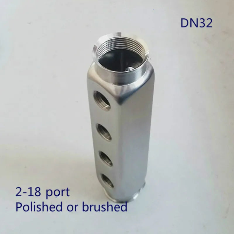 DN32 Heat Systems Stainless Steel Manifolds Stainless Steel Water Underfloor Heating Water Distribution Manifold for 1/2 Pex