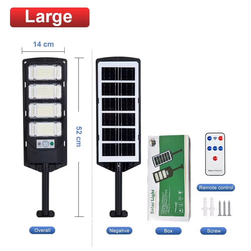 600W Powerful Solar Outdoor Lights 20000LM Outdoor Solar Lamp of Motion Sensor Waterproof IP65 Solar Garden Light Street Yard La