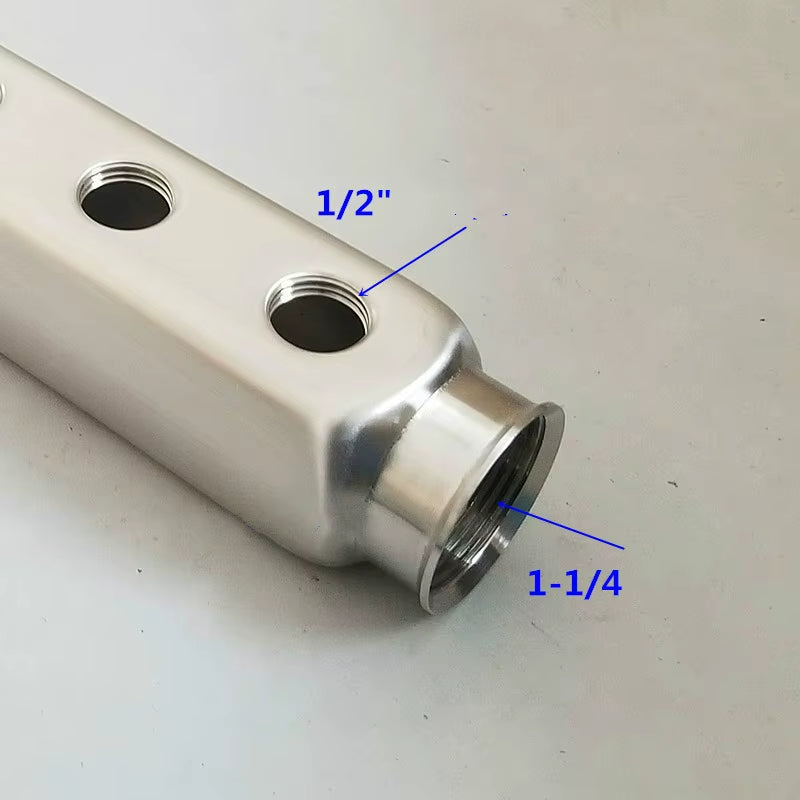 DN32 Heat Systems Stainless Steel Manifolds Stainless Steel Water Underfloor Heating Water Distribution Manifold for 1/2 Pex