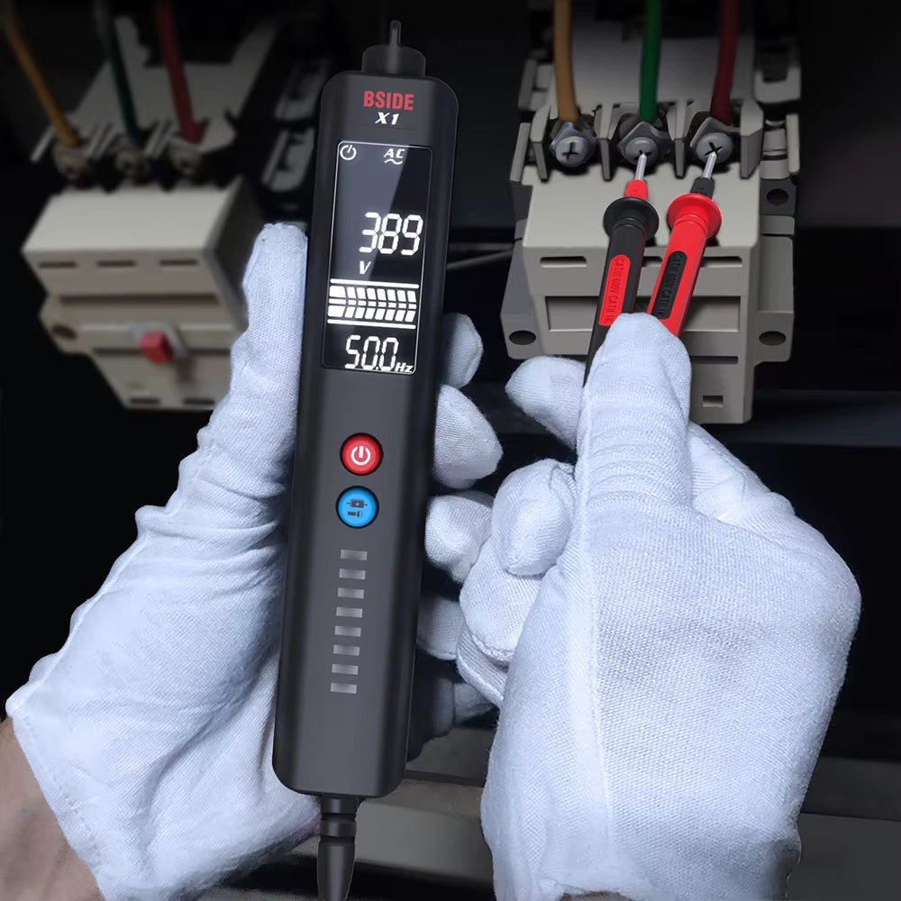 X1 Voltage Detector LCD 3-Line Display NCV Adjustable Sensitivity Dual Range AC Voltage Sensor Voltage Tester