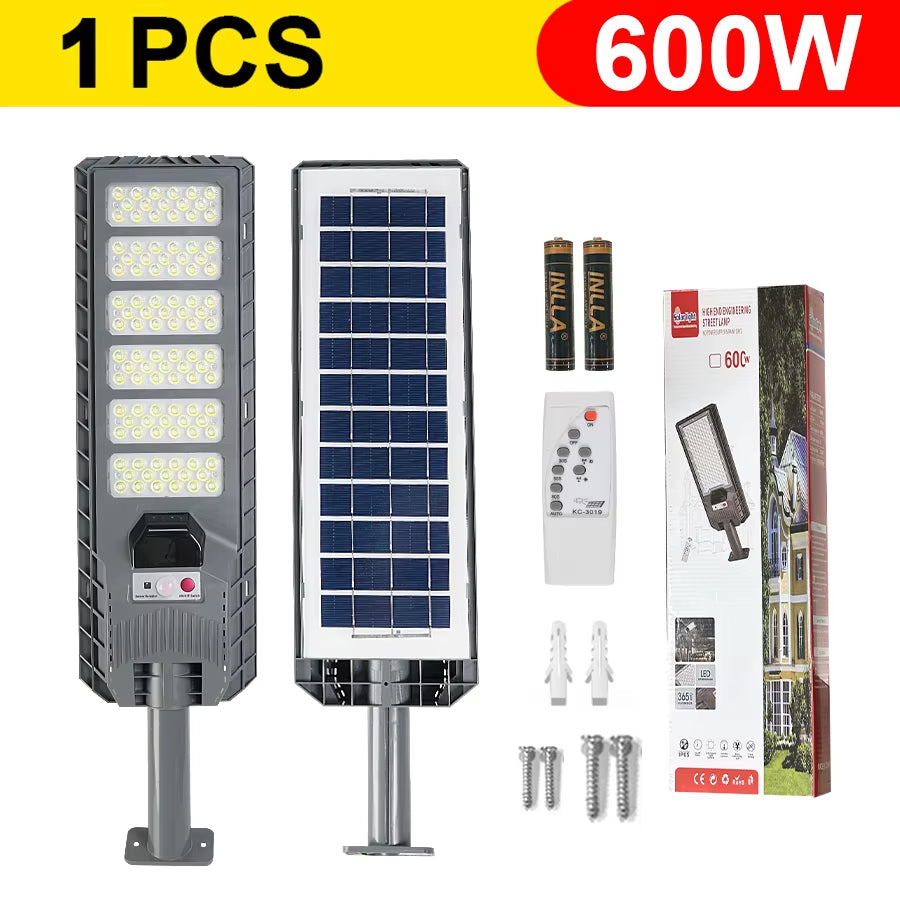 600W Powerful Solar Outdoor Lights 20000LM Outdoor Solar Lamp of Motion Sensor Waterproof IP65 Solar Garden Light Street Yard La