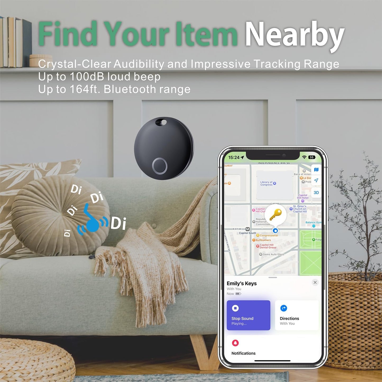 Smart Tag,Luggage Tracker Compatible with Apple Find My (Ios Only),Item Locator for Keys, Luggage,Suitcases, Wallet, IP67 Waterproof, 2 Pack