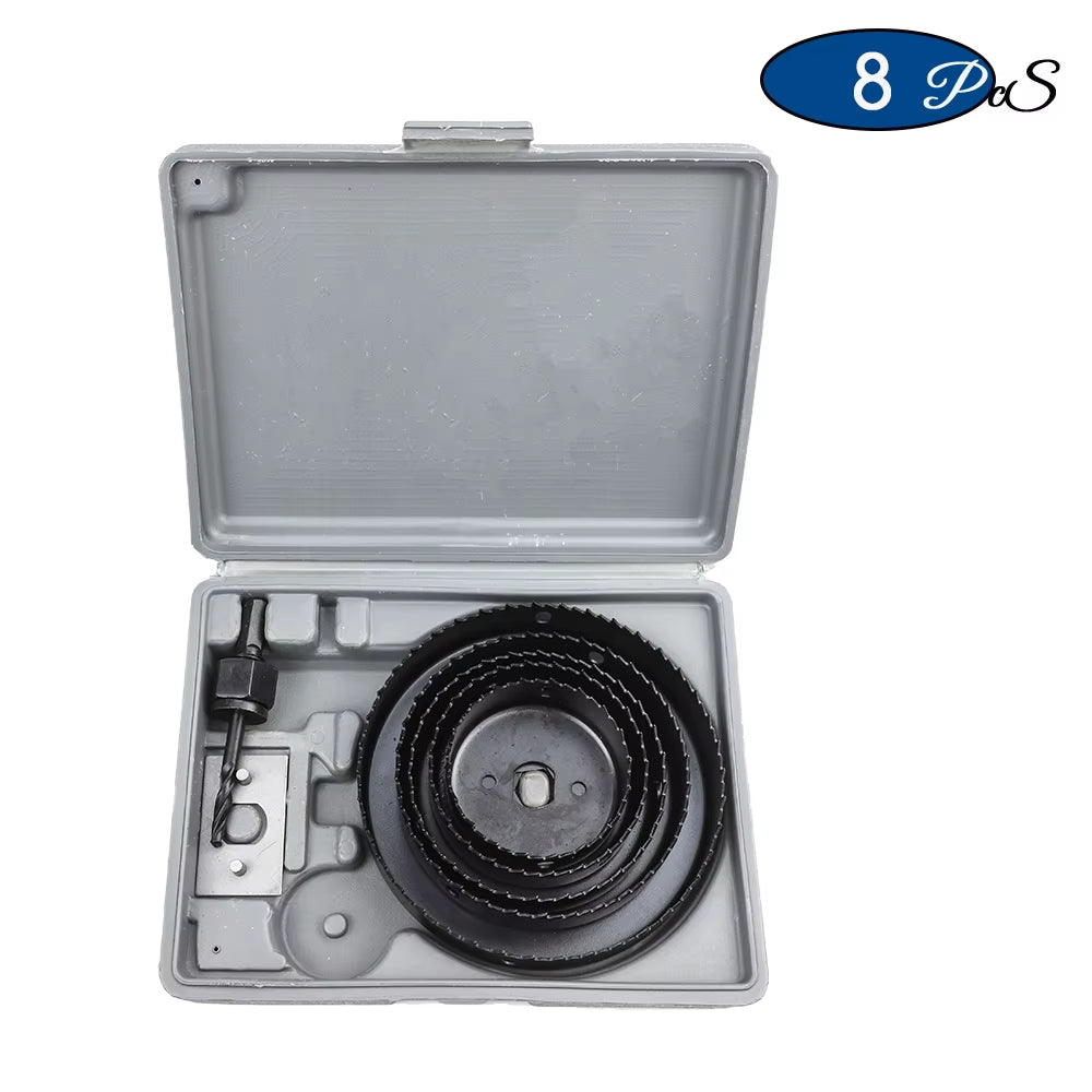 8/11/16Pcs Hole Saw Kit #50 Steel 19-127Mm Hole Cutter Drill Bit Tool Hole Saw Set for Wood Plastic Wood Cutter