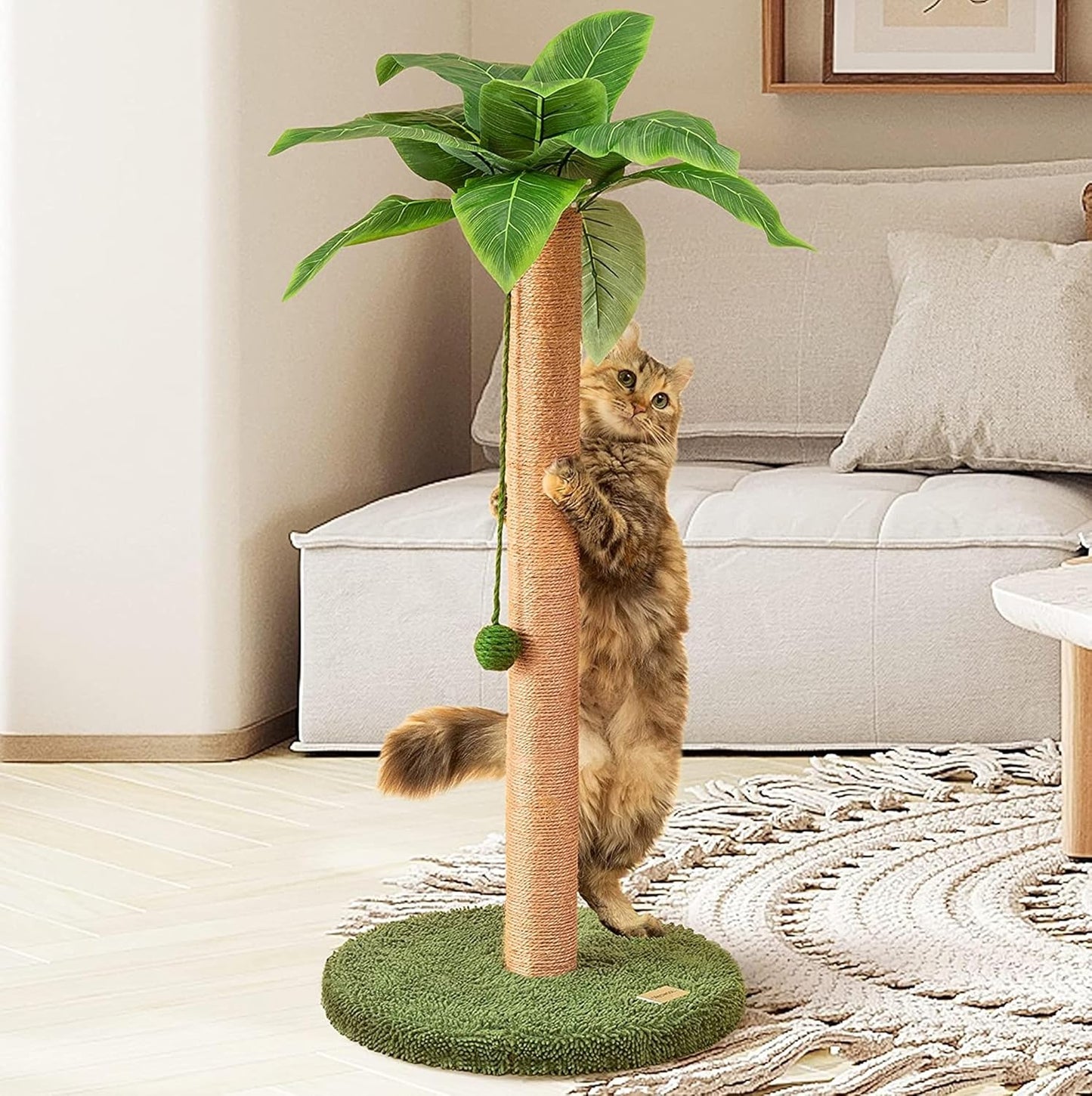 Cat Scratching Post 84 Cm Cute Scratcher Kitten with Sisal Rope for Indoor Cats