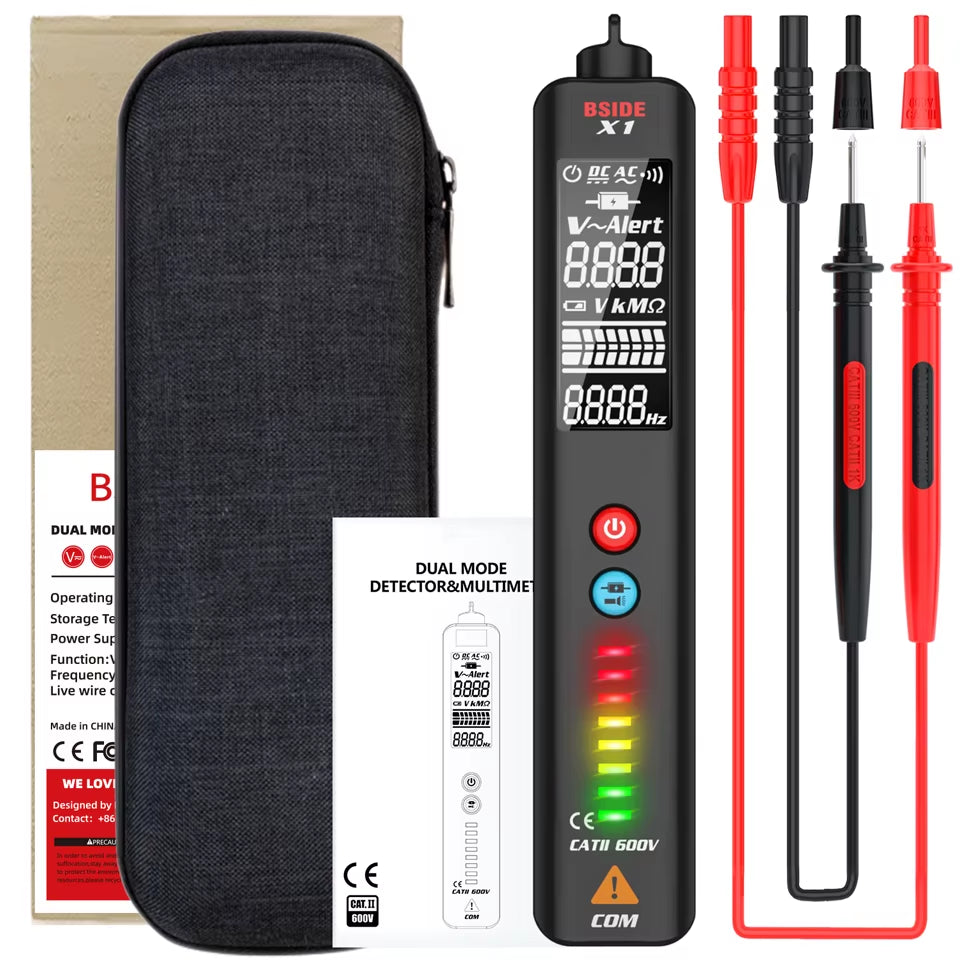 X1 Voltage Detector LCD 3-Line Display NCV Adjustable Sensitivity Dual Range AC Voltage Sensor Voltage Tester