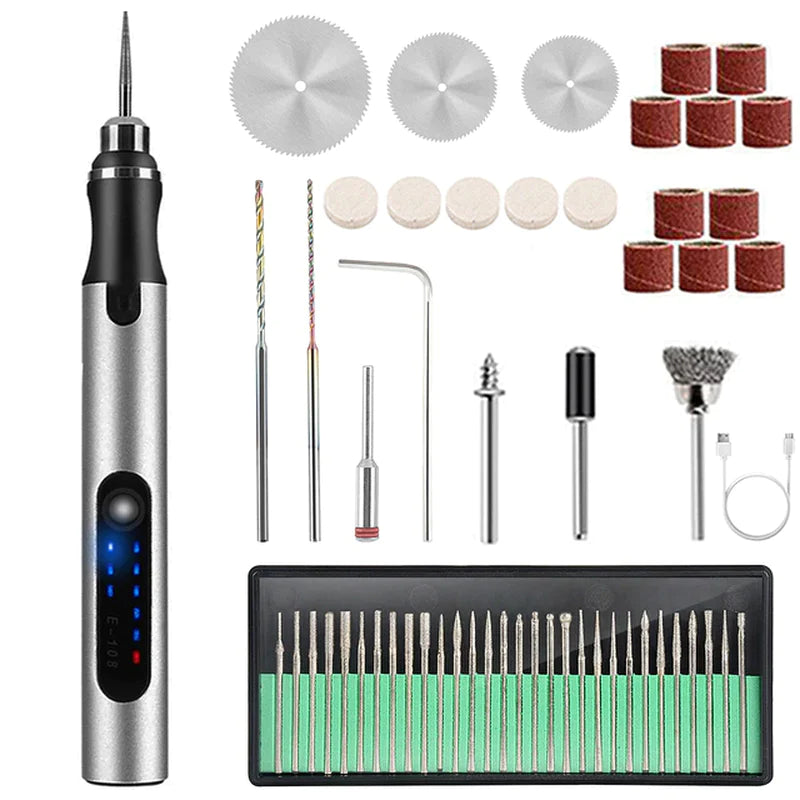 USB Cordless Rotary Tool Kit Woodworking Engraving Pen DIY for Jewelry Metal Glass Mini Wireless Drill