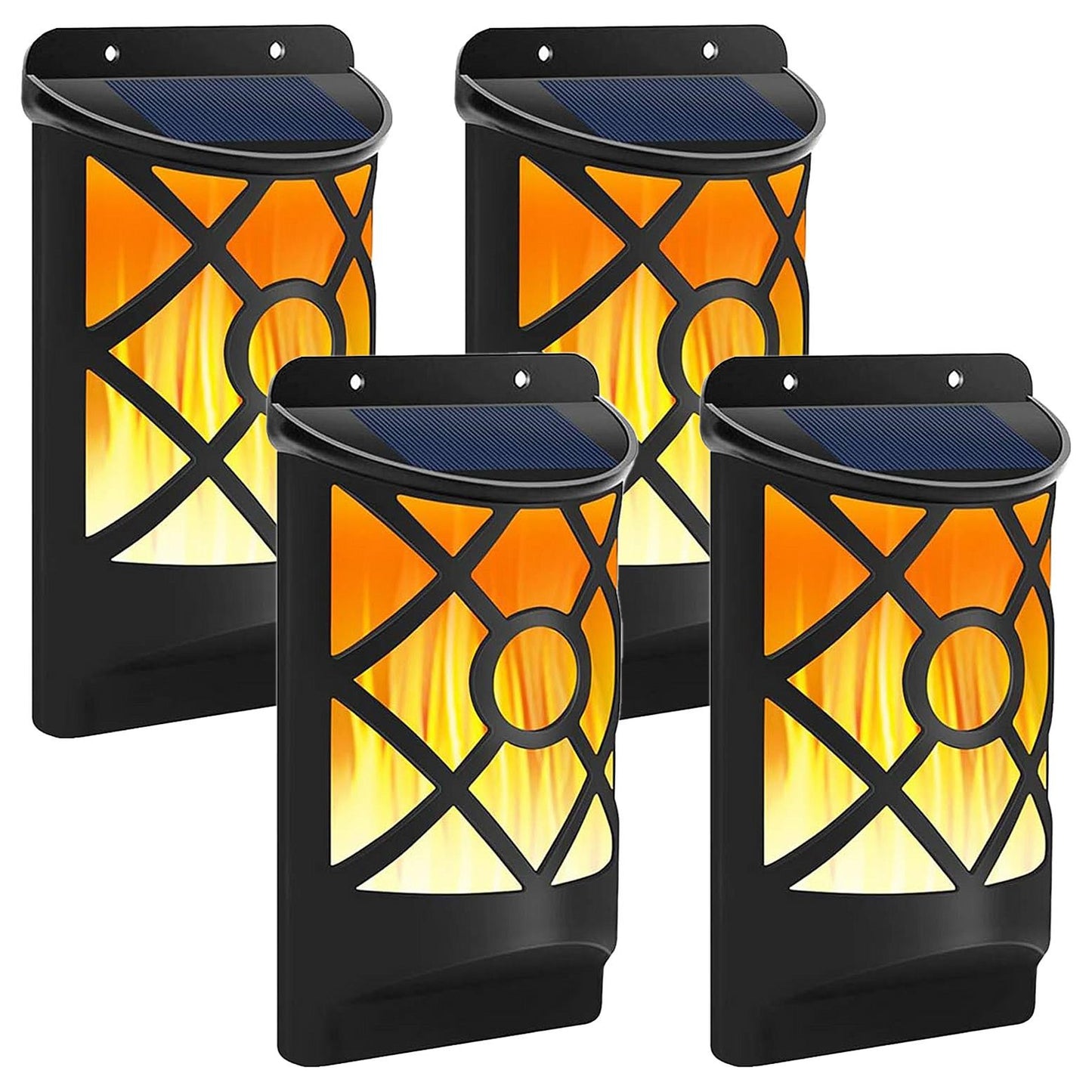 Outdoor Solar Wall Light LED Flickering Flame Dusk to Dawn Garden Patio Deck