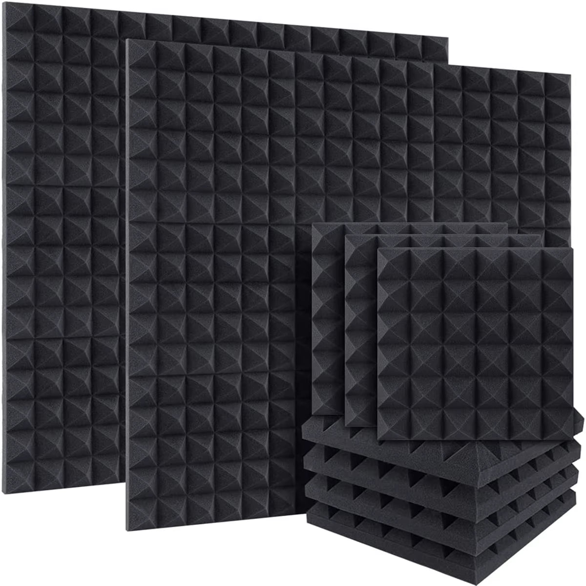 12/24Pack 30X30X5Cm Pyramid Acoustic Foam Sound Proof Absorption Insulation Treatment Panel Soundproofing Pad Wall Panels