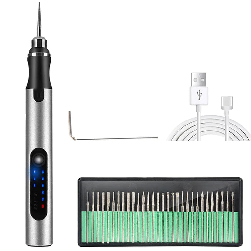 USB Cordless Rotary Tool Kit Woodworking Engraving Pen DIY for Jewelry Metal Glass Mini Wireless Drill