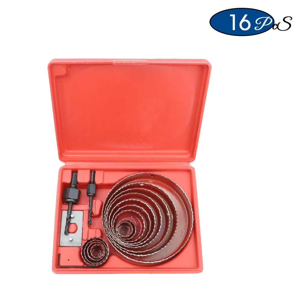 8/11/16Pcs Hole Saw Kit #50 Steel 19-127Mm Hole Cutter Drill Bit Tool Hole Saw Set for Wood Plastic Wood Cutter