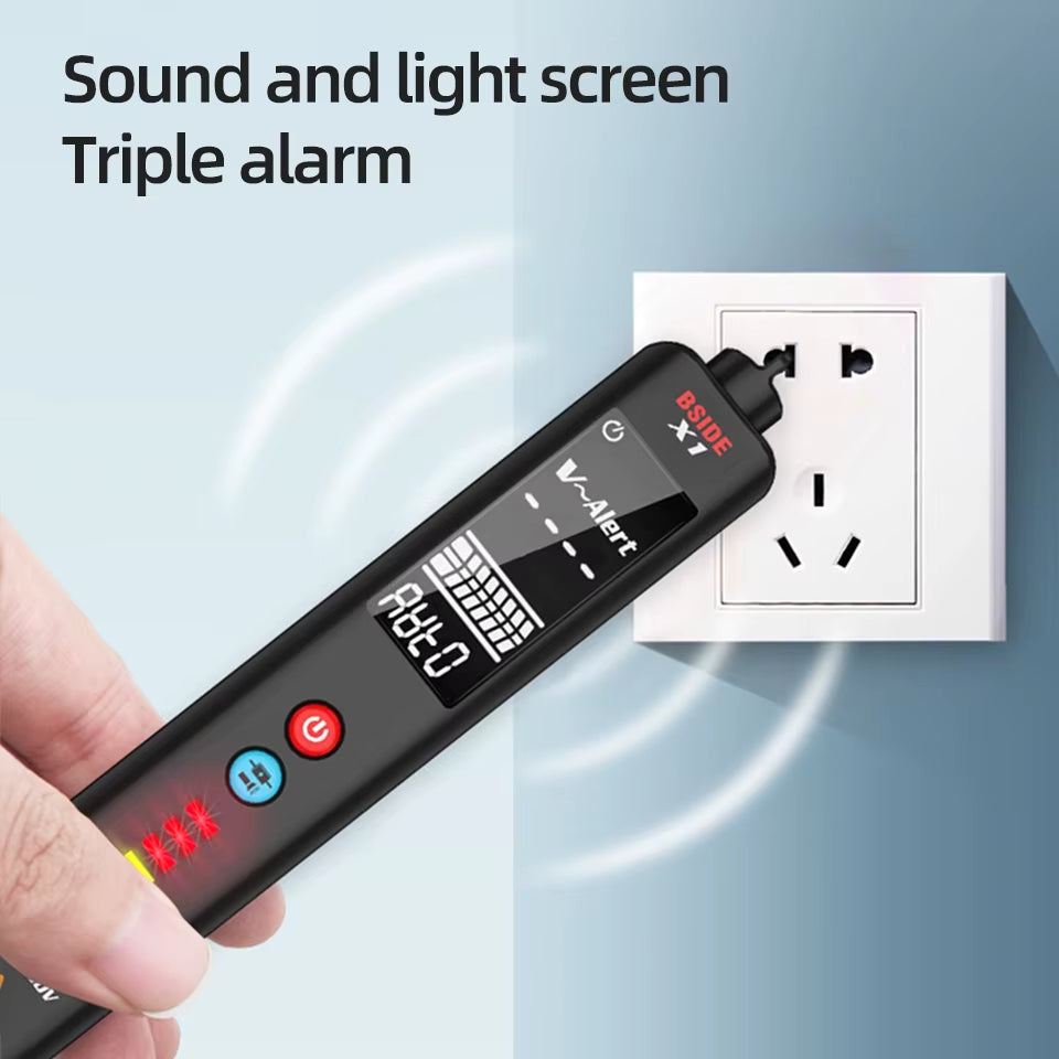 X1 Voltage Detector LCD 3-Line Display NCV Adjustable Sensitivity Dual Range AC Voltage Sensor Voltage Tester