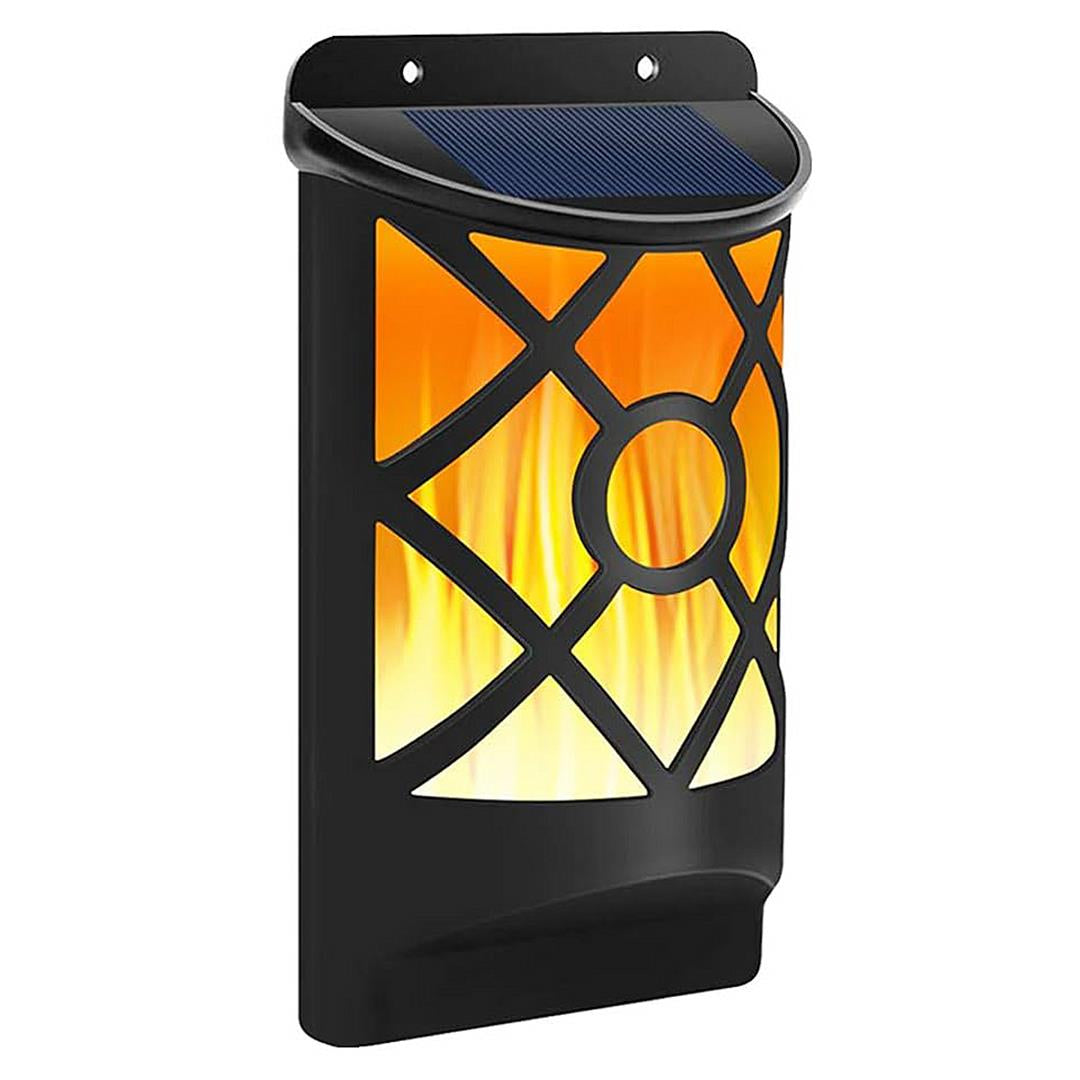 Outdoor Solar Wall Light LED Flickering Flame Dusk to Dawn Garden Patio Deck