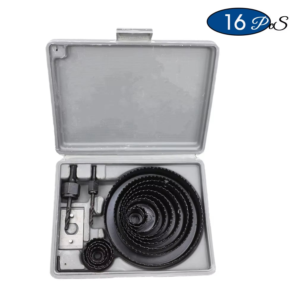 8/11/16Pcs Hole Saw Kit #50 Steel 19-127Mm Hole Cutter Drill Bit Tool Hole Saw Set for Wood Plastic Wood Cutter