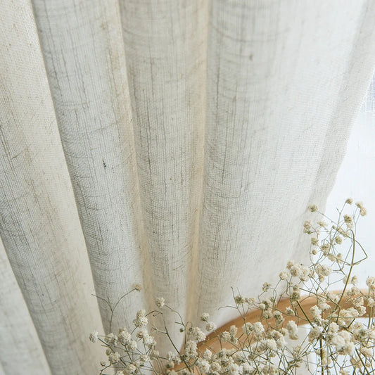 Modern Japanese Style Linen Curtain Thicken Sheer Curtains Contracted Bedroom Wave Window Balcony Tulle Shading Window Screen
