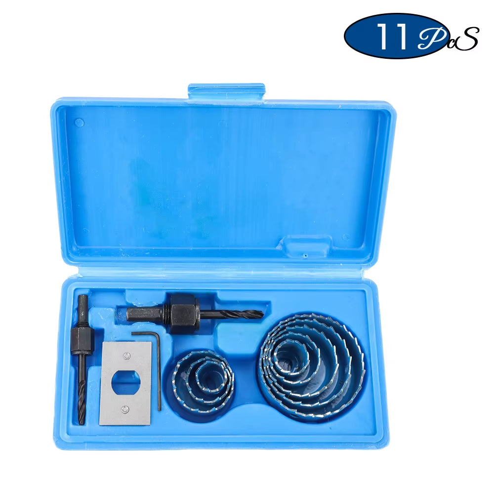 8/11/16Pcs Hole Saw Kit #50 Steel 19-127Mm Hole Cutter Drill Bit Tool Hole Saw Set for Wood Plastic Wood Cutter