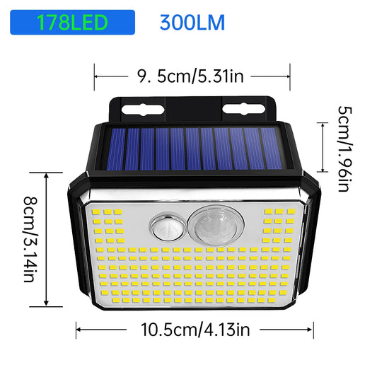 2Pack IP67 Waterproof Solar Outdoor Garden Lights Super Bright 178/235 Leds Motion Sensor Wall Light Solar Powered Security Lamp