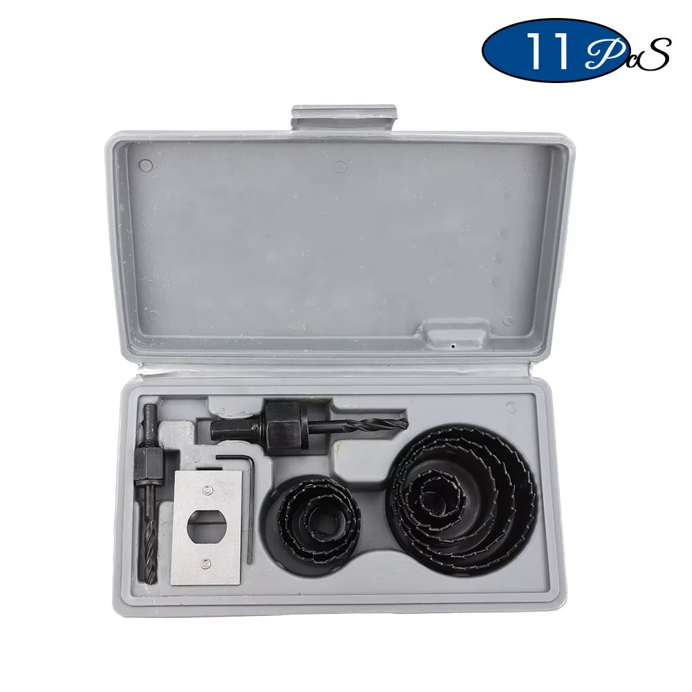 8/11/16Pcs Hole Saw Kit #50 Steel 19-127Mm Hole Cutter Drill Bit Tool Hole Saw Set for Wood Plastic Wood Cutter